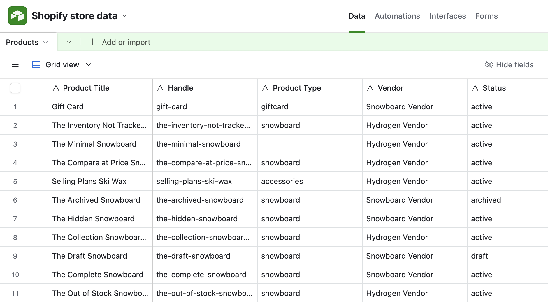 Sync Products screenshot