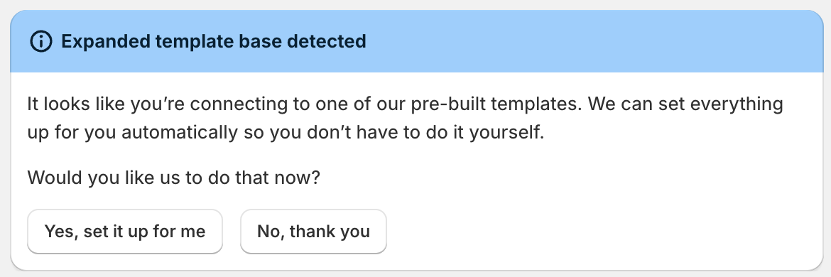 Template base detected banner